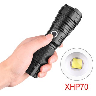 ✪Gustavoo✪ XHP70 LED Zoomable USB Rechargeable Flashlight Torch Outdoor Lamp Waterproof