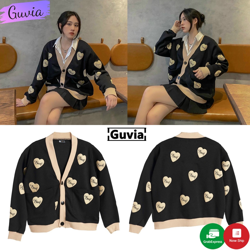 Áo khoác nỉ Cardigan SWE Ulzzang form rộng Unisex bông 2 lớp Guvia | WebRaoVat - webraovat.net.vn