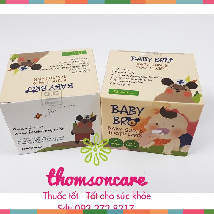 Gạc rơ lưỡi Baby Bro - Nhập khẩu Hàn Quốc - Baby Pro vệ sinh răng miệng cho bé