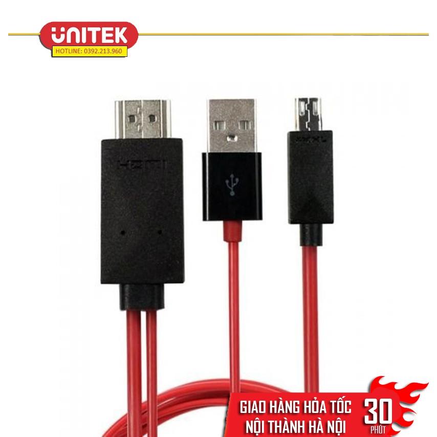 Cáp chuyển tín hiệu từ điện thoại lên tivi HDMI MHL 11 Pin