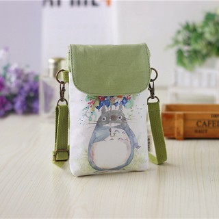 Túi Đựng Điện Thoại Bằng Vải Canvas Đa Năng Có Khóa Kéo Thiết Kế Dễ Thương