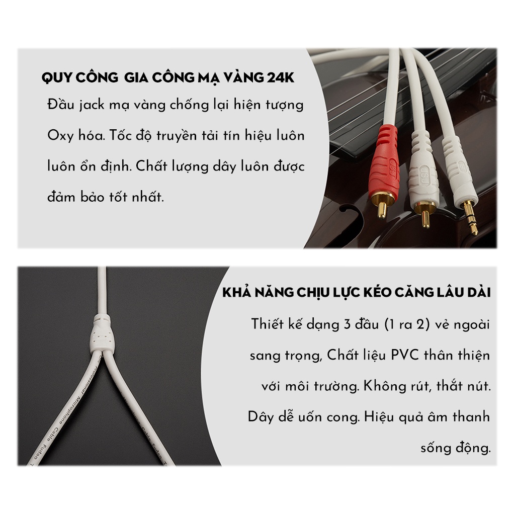 Dây Audio 3.5 Ra Hoa Sen Chính Hãng JSJ - Dây 3.5 Ra Hoa Sen Chất Lượng Cao, Giá Tốt - Lỗi 1 Đổi 1 Trong 7 Ngày
