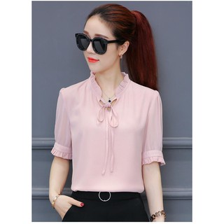 Áo kiểu nữ tay lỡ thắt nơ thời trang