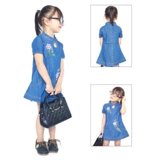 👱🏻‍♀️👱🏻‍♀️ đầm jean bé gái thêu hoa từ 1-14tuổi