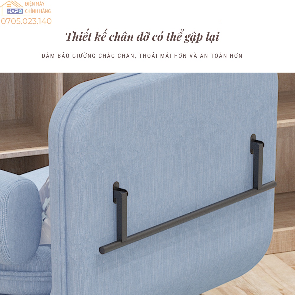 Sofa Giường Gấp Gọn Thông Minh Có Đệm Tay,  Sofa Bed Cao Cấp Êm Ái Kèm Túi Đựng Đồ Tiện Lợi Kiểu Dáng Hiện Đại