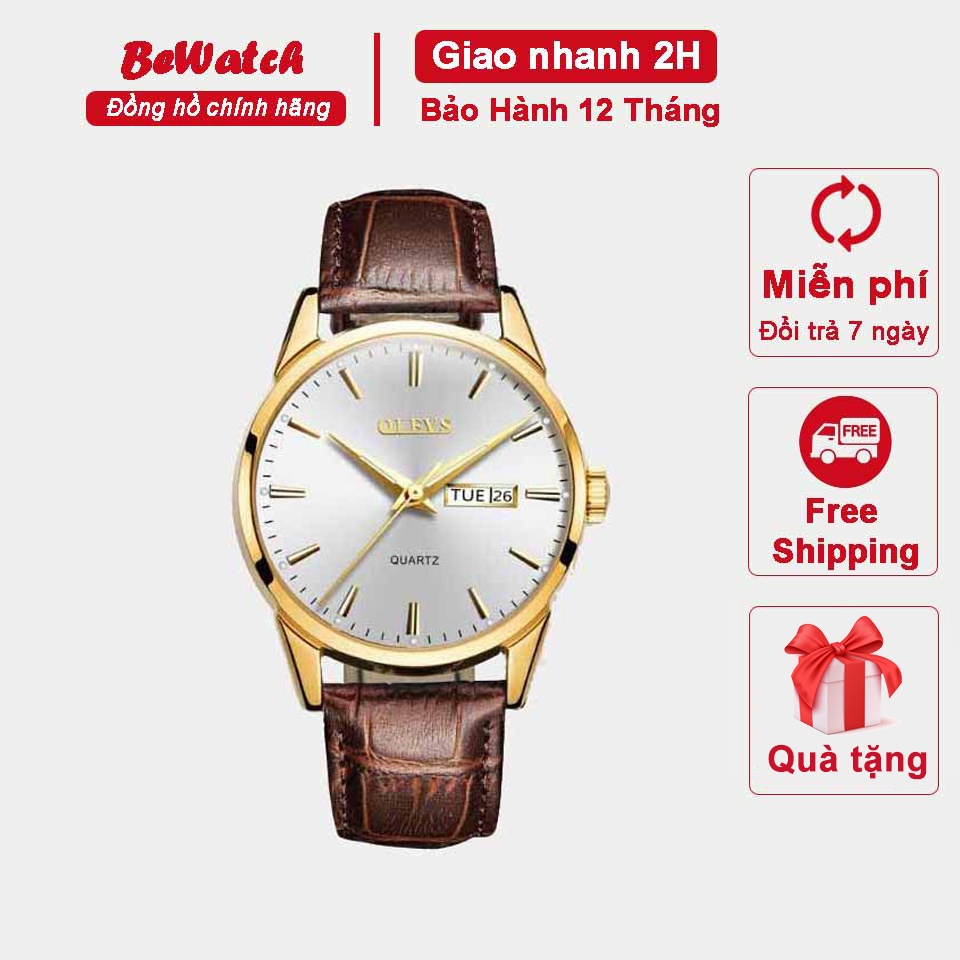 Đồng Hồ Nam OLEVS CFW Dây Da Thời Trang Cao Cấp, Có Lịch Ngày, Chống Nước Chống Xước Cực Tốt - Bảo Hành 12 Tháng