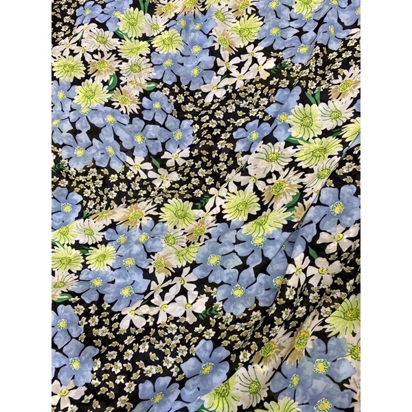 Vải voan Chiffon hoa cúc đều may áo kiểu đầm áo dài