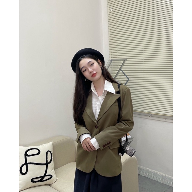 LITA BLAZER - áo blazer trẻ trung thanh lịch màu rêu