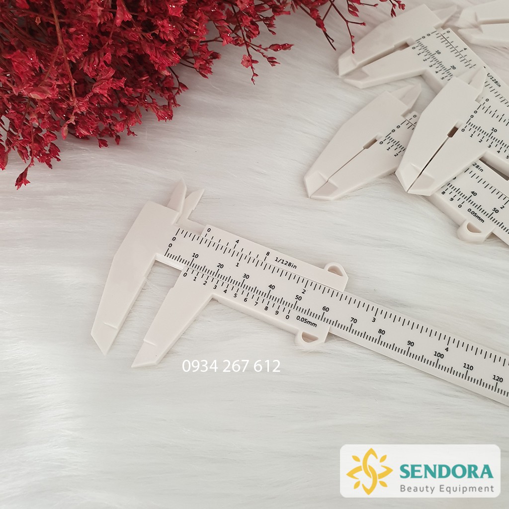 Thước kẹp nhựa đo chân mày, thước cặp nhựa đo khuôn lông mày
