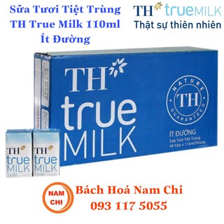 [THÙNG 48 HỘP] Sữa Tươi Tiệt Trùng TH True Milk Ít Đường 110ml