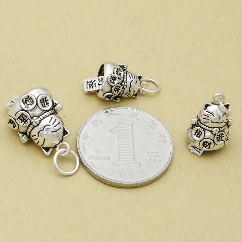 [RẺ VÔ ĐỊCH] Charm mèo thần tài bạc hàng đẹp - Bạc chuẩn loại 1 siêu đẹp, PH271