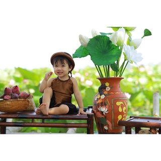 Sét yếm nâu cho bé