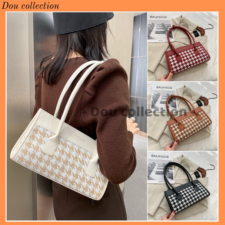 [NowShip2h] Túi Xách Kẹp Nách (Túi Đeo Vai) Thời Trang Thu Đông Họa Tiết HOUNDSTOOTH Sành Điệu - Mã XT030