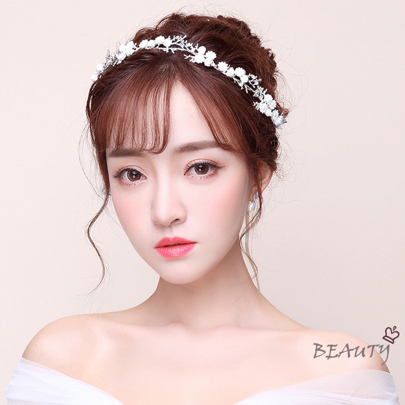 Seven Miss Băng Đô Cài Tóc Đính Đá Pha Lê Hình Hoa Thời Trang Cho Cô Dâu