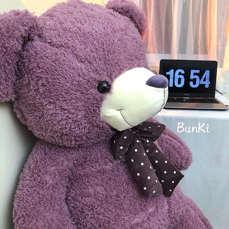 Gấu Bông Teddy First Love Tím 1m7 khổ vải cao 1m6 cao cấp BUNKI