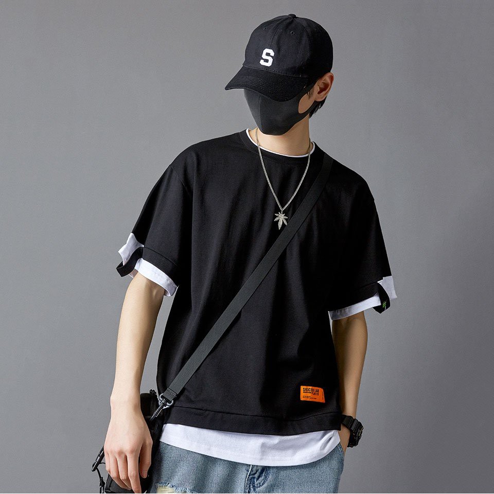 ÁO DOUBLE LAYER THUN cổ tròn chất Cotton co giãn,thoáng mát DA50 | BigBuy360 - bigbuy360.vn