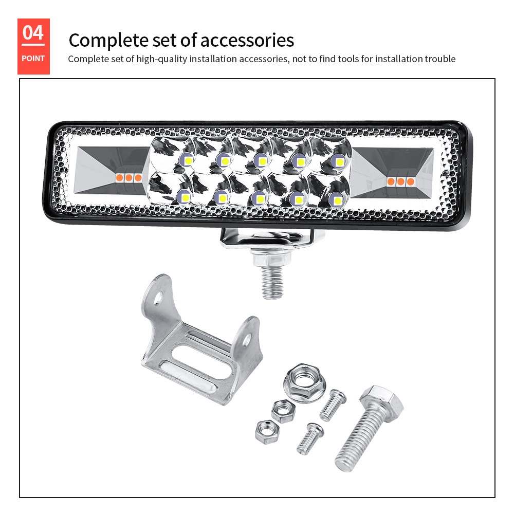 Đèn LED nhấp nháy 48W - Thanh ánh sáng màu Trắng Hổ Phách/ Xanh Lam/Đỏ cho Xe máy Offroad 4x4 ATV SUV