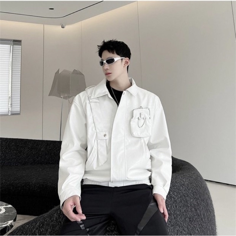 ÁO KHOÁC DA DÁNG BOMBER DÀNH CHO NAM |TAHISHOP|