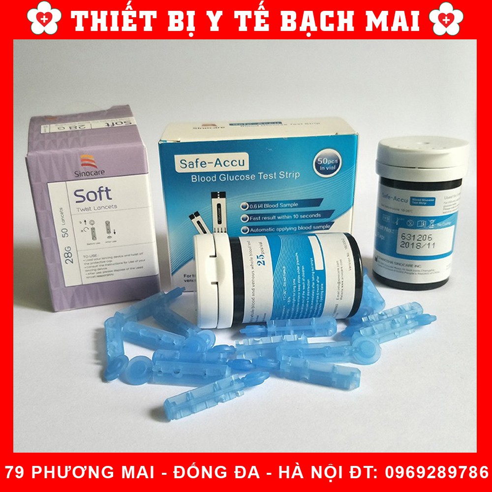 [50QUE+50KIM] Que Thử Đường Huyết SAFE - ACCU SINOCARE, Que Thử Tiểu Đường