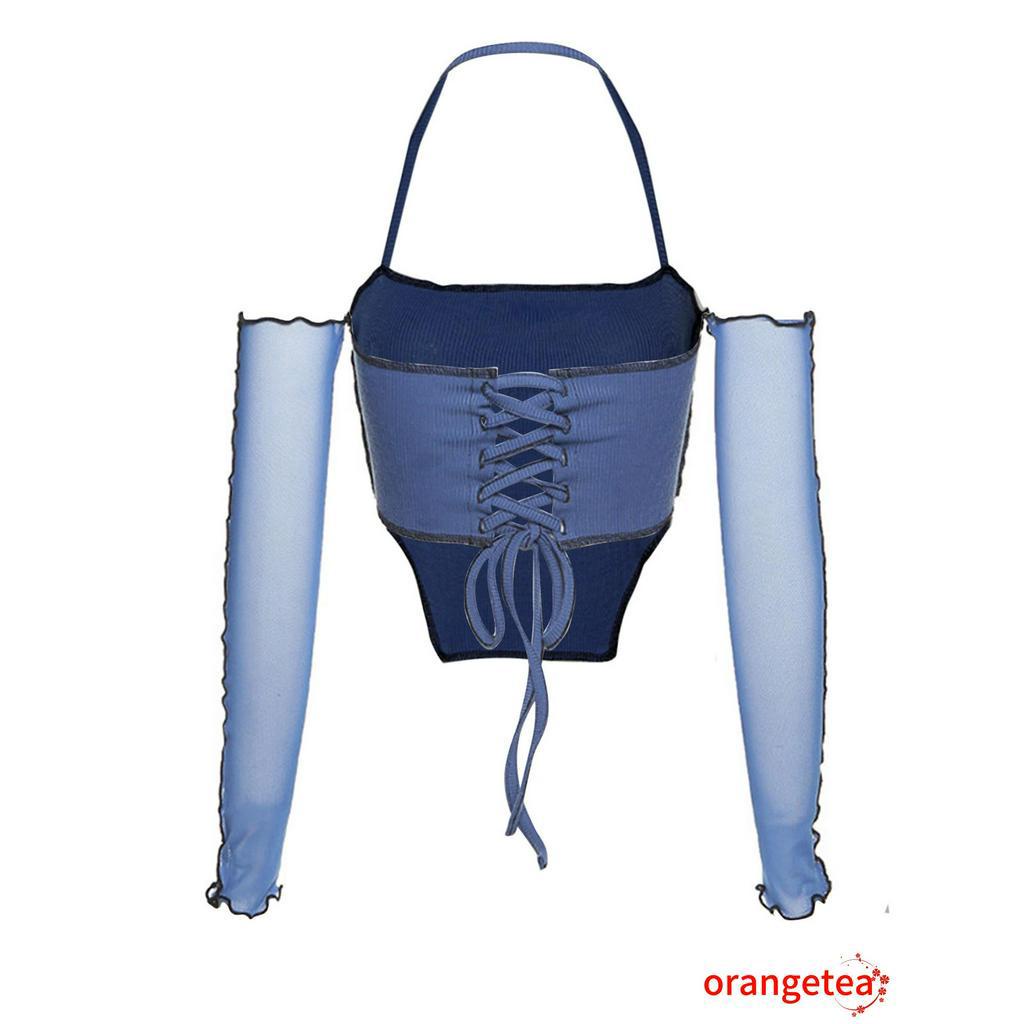 Áo Thun Tay Dài Hở Lưng Màu Sắc Thời Trang Cho Nữ