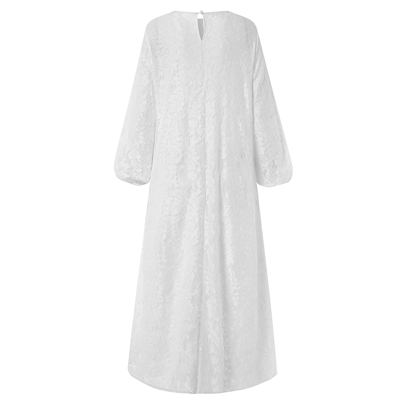 Đầm maxi ZANZEA phối ren phong cách Hồi giáo với cổ tay áo co giãn sành điệu cho nữ