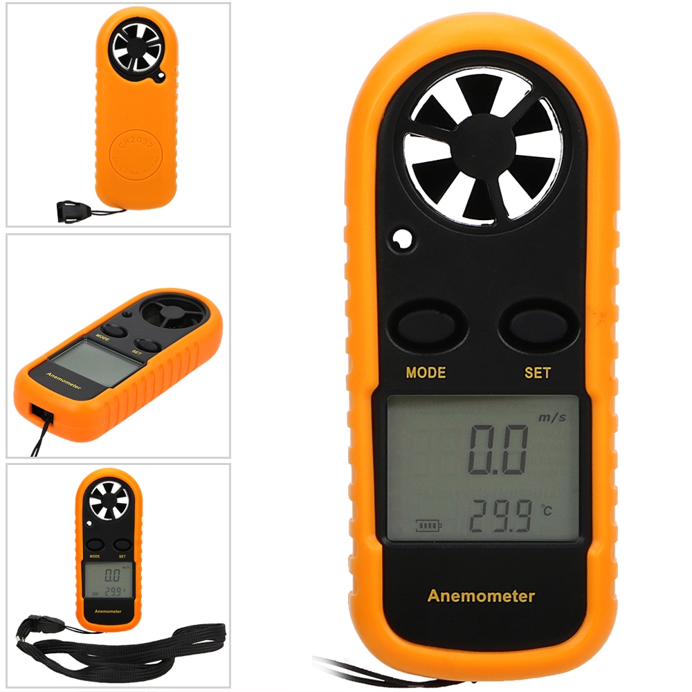 Đồng Hồ Đo Tốc Độ Gió Cầm Tay Chống Sờn Kỹ Thuật Số Thông Minh 0-30m / s