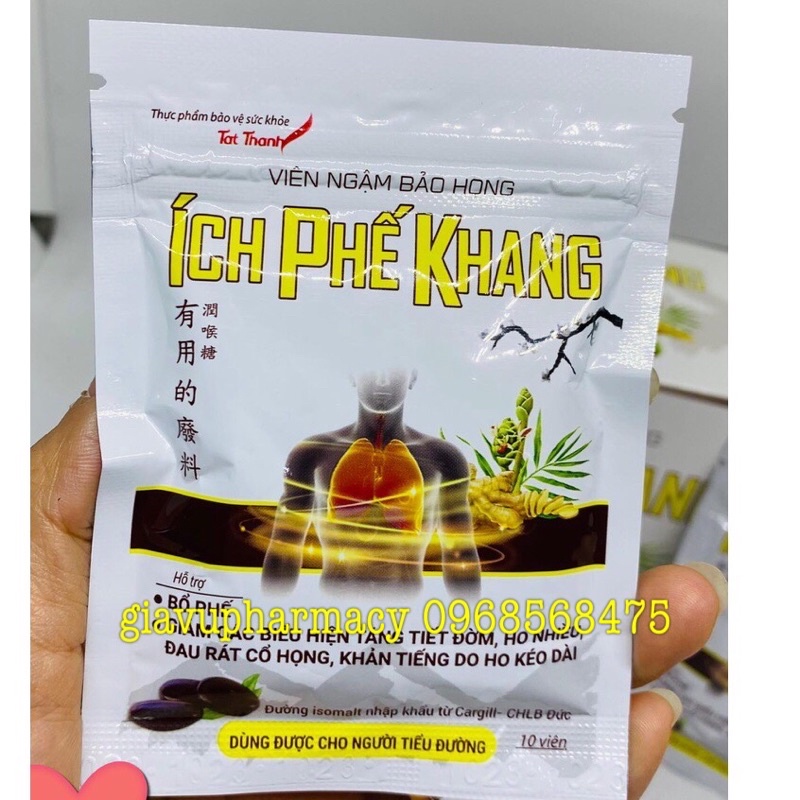 Viên Kẹo Ngậm Ho Bổ Phế Ích Phế Khang Gói 10 Viên