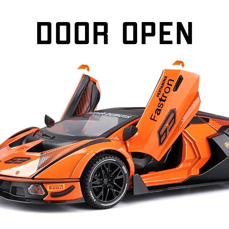 Mô Hình Xe Hơi Lamborghini SCV12 Bằng Hợp Kim Tỉ Lệ 1: 24 Có Đèn Và Nhạc