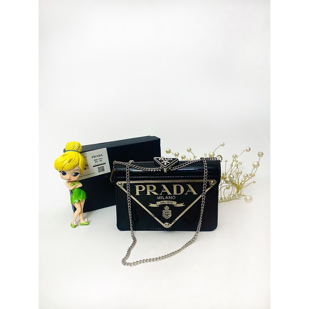 Túi xách đeo chéo da bóng mini fullbox 19cm