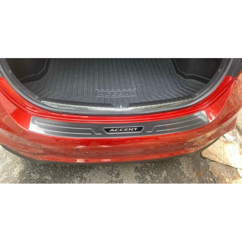 Bộ ốp bậc cửa, bậc cốp cho xe Hyundai Accent 2021 vân cacbon