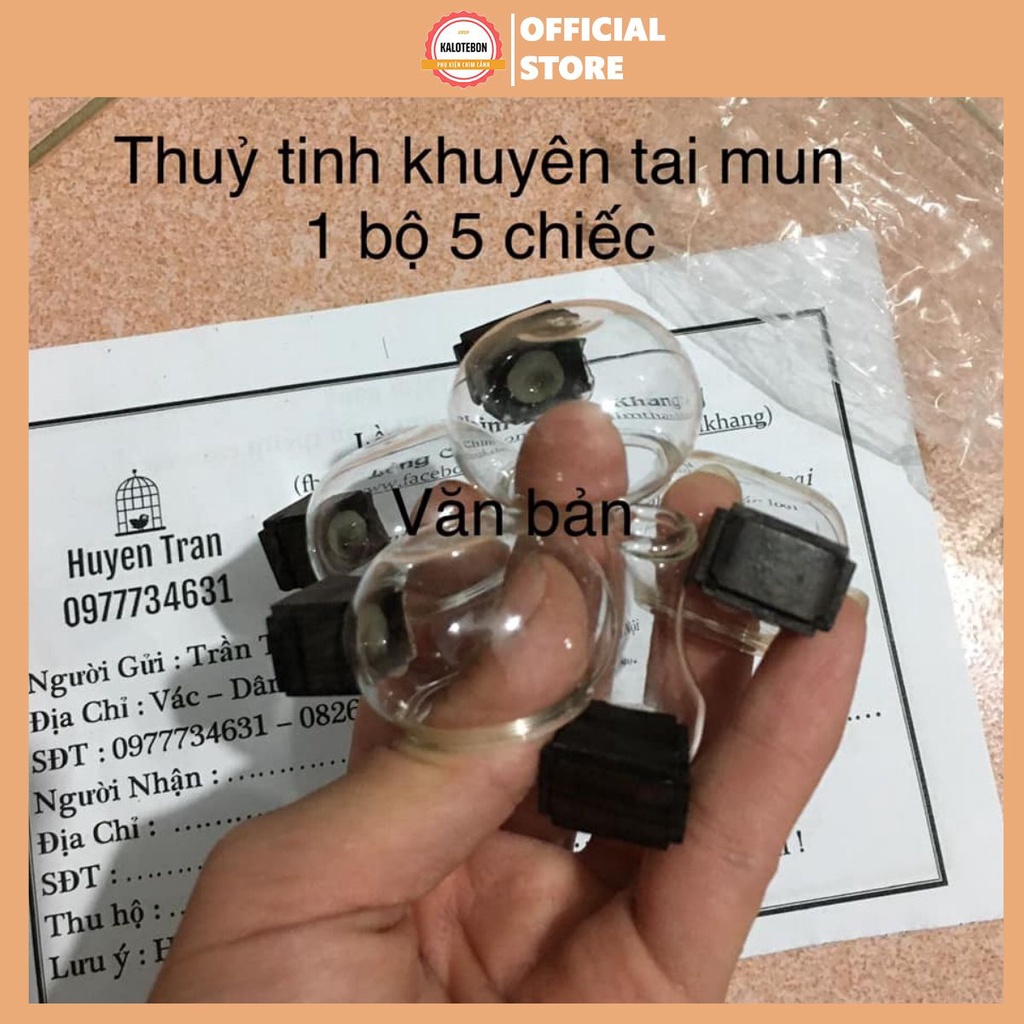 Cóng khuyên, hút mật chất liệu thủy tinh cao cấp siêu đẹp tai mun đủ bộ 5 chiếc Phụ Kiện KaLoTeBon