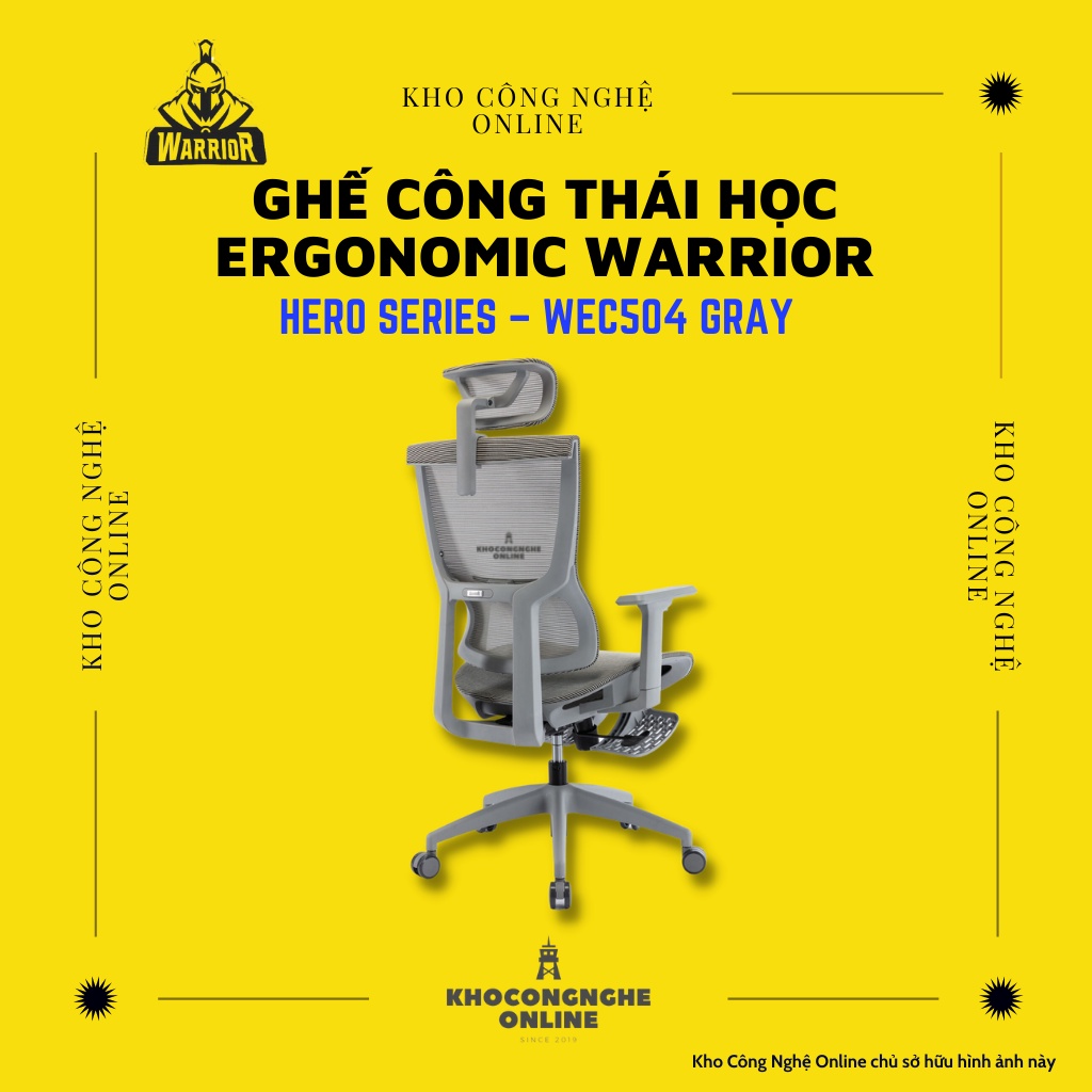 Ghế công thái học ergonomic WARRIOR – Hero series – WEC504 Gray