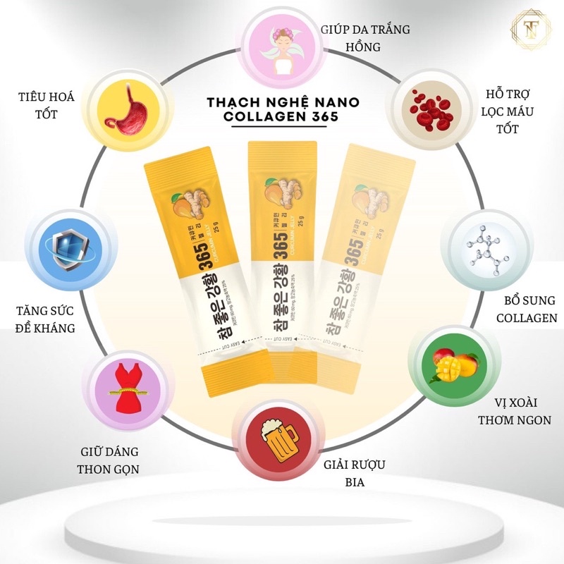 Thạch Nghệ Collagen Nano Curcumin 365 Jelly Vị Xoài Hàn Quốc 750g