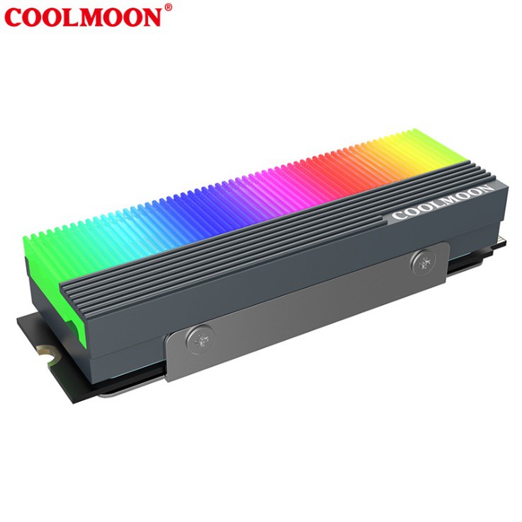 Tản nhiệt SSD M2 2280 Coolmoon Led RGB đồng bộ Hub Coolmoon, đồng bộ Mainboard
