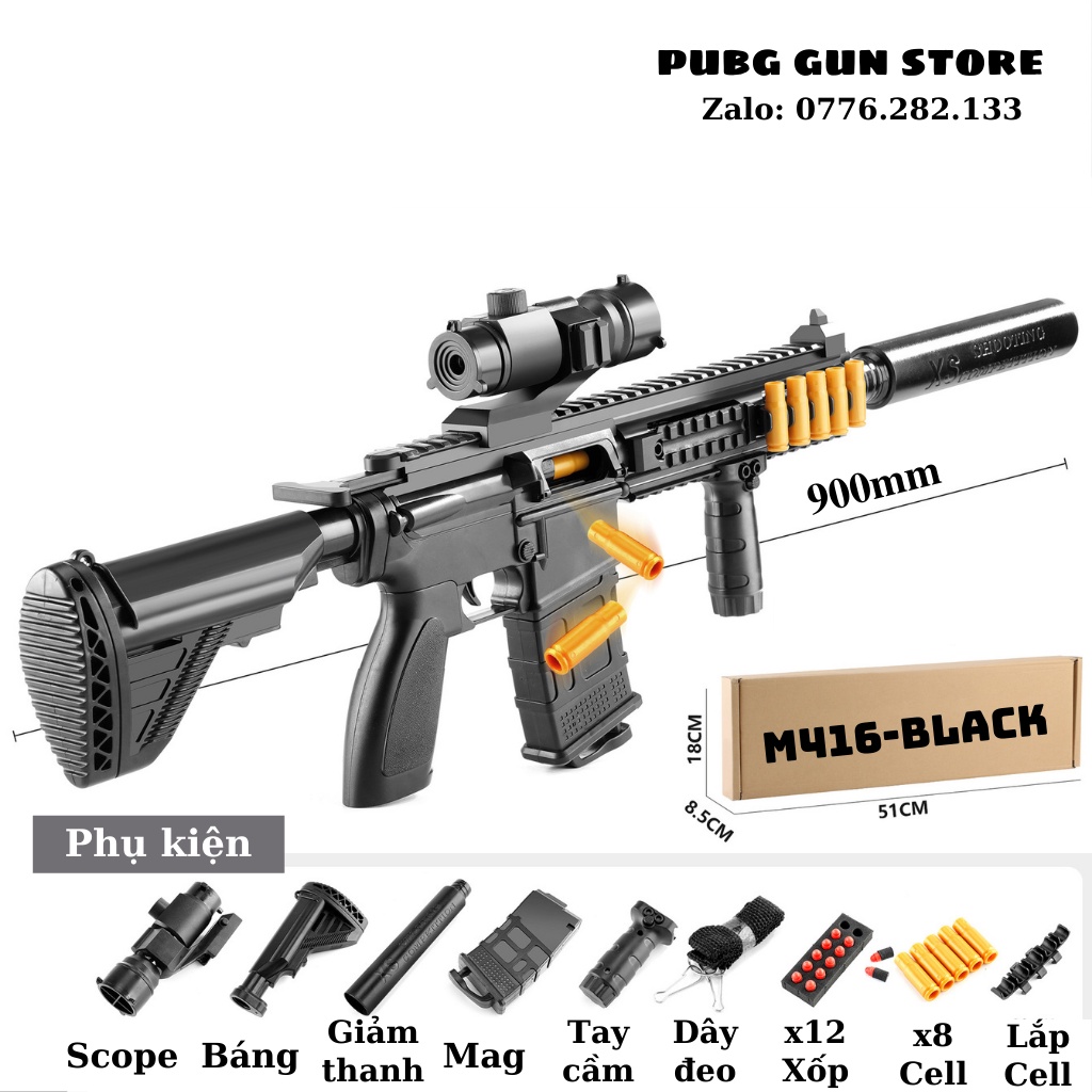 Đồ chơi cho bé đồ chơi trẻ em nerf glock m4 m416 bắn thanh xốp văng cell mô hình figure decor giá rẻ cao cấp gaming pubg