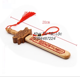 Ki.ếm gỗ đào thất tinh bát quái 20 cm