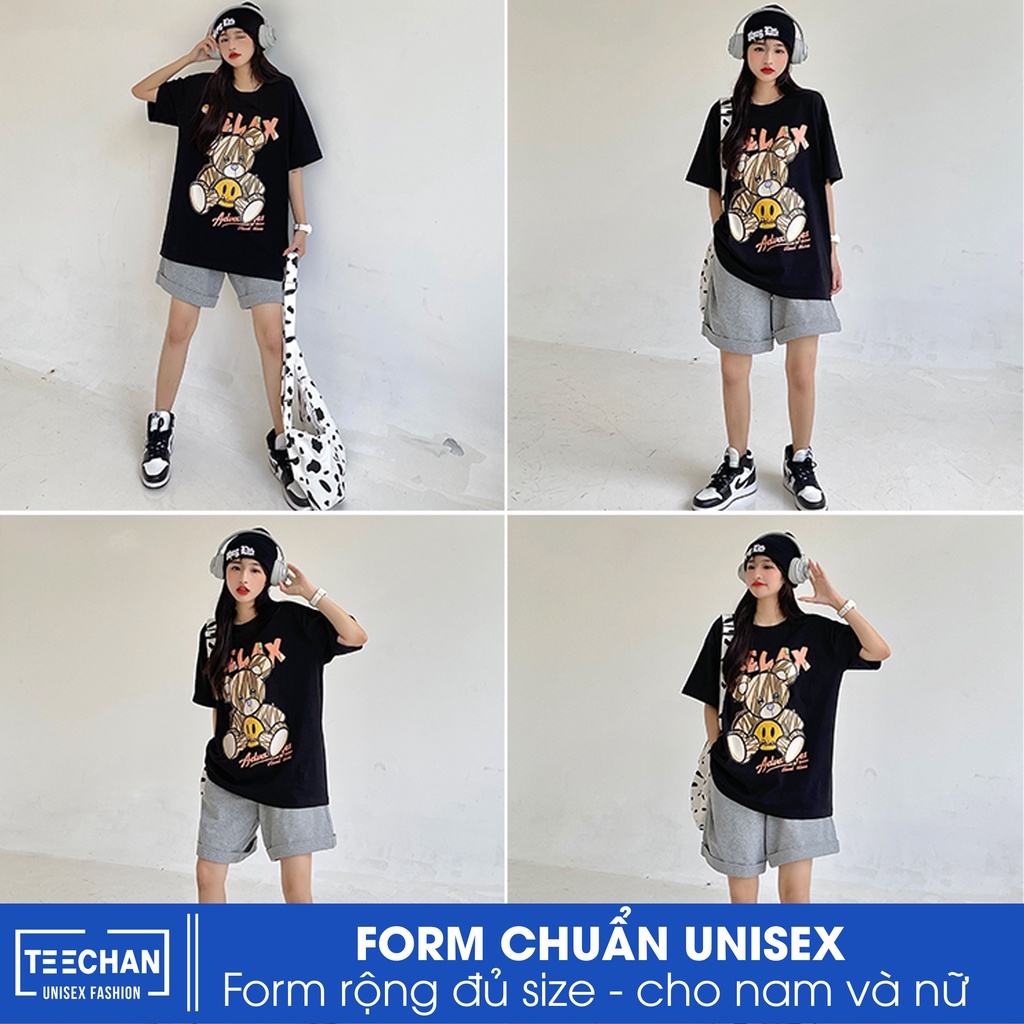 Áo thun Nam Nữ TN73 Unisex Form rộng tay lỡ street wear Basic thoáng mát chất cotton 100% TEECHAN