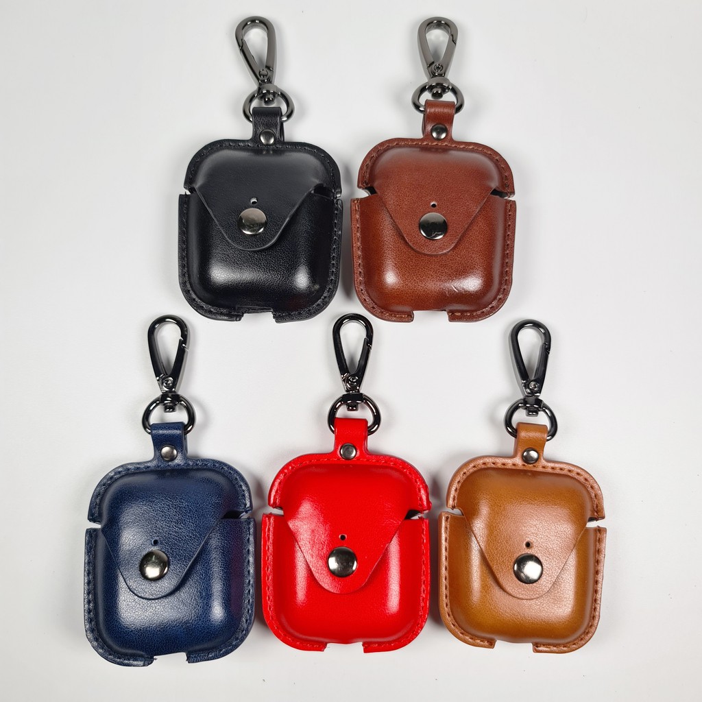 Bao Case Da PU Color Cho Airpods 1 / Airpods 2 Kèm Móc Khóa Da Cao Cấp.