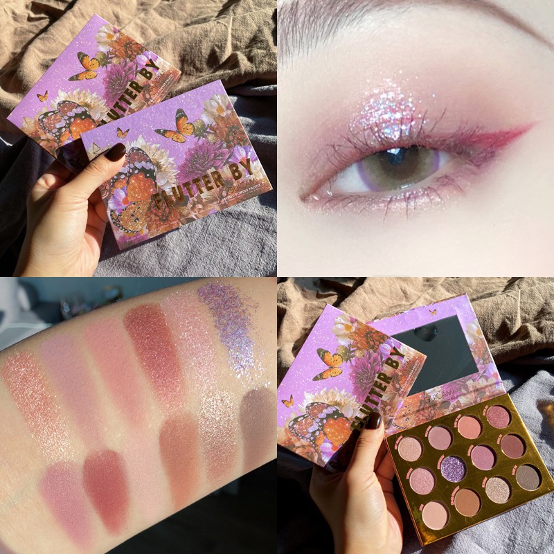 (Hàng Mới Về) Bảng Phấn Mắt Pinki 12 Màu Thiết Kế Hình Bướm Chống Thấm Nước | BigBuy360 - bigbuy360.vn