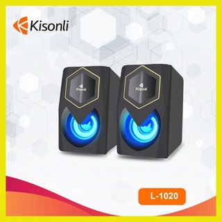 Loa máy tính nghe nhạc để bàn mini có dây led rgb 2.0 l-1020 loa vi tính laptop pc gaming
