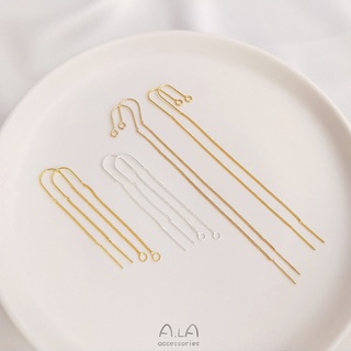  █diy ゚14k●1 Cặp Bông Tai Dây Xích Chữ U Bằng Bạc 925 14K18K Màu Sắc Handmade diy 