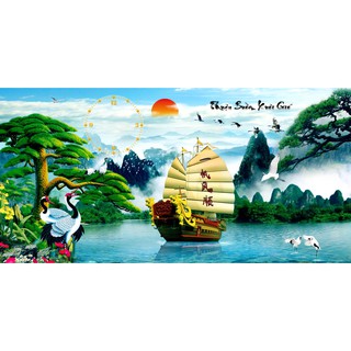 Tranh dán tường HD Thuận Buồm Xuôi Gió YC20042020 KT 120 x 60 cm
