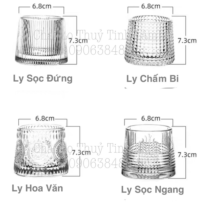 Cốc Thủy Tinh, Ly Thuỷ Tinh Rock Deli Đế Quay Cao Cấp 170ml