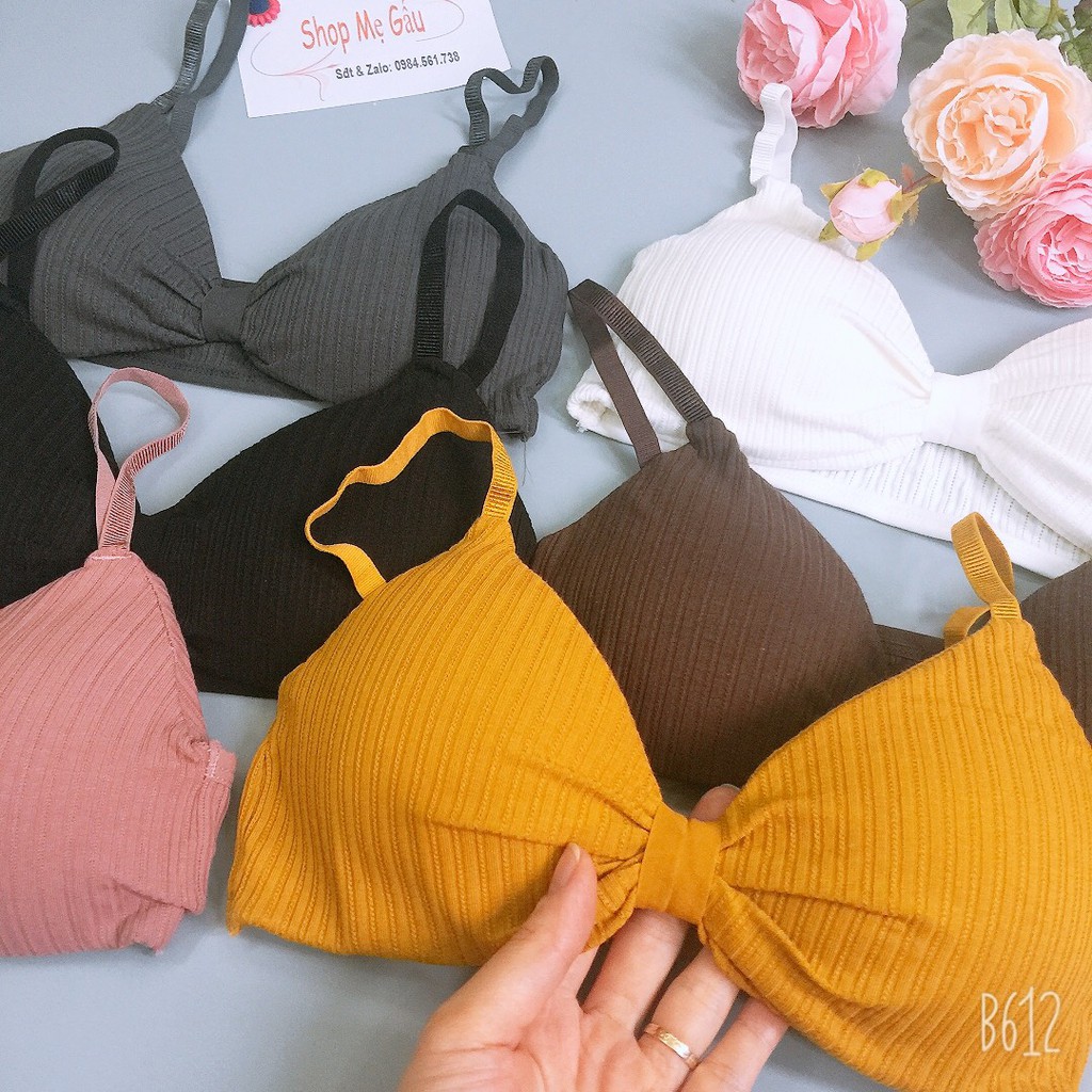 ÁO BRA nữ KHÔNG GỌNG GÂN NƠ ĐỆM DÀY nâng ngực_BR15