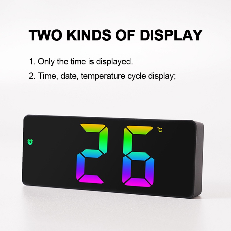 Đồng Hồ Báo Thức Điện Tử Màn Hình LED 2 / 24H Thiết Kế Hiện Đại Trang Trí Nhà Cửa / Văn Phòng