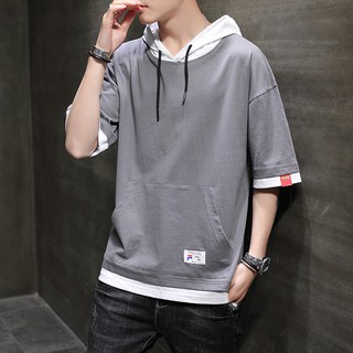 Tay Ngắn Thả Vai Rời Áo Cotton Trơn Áo Khoác Nam Nữ Áo Cặp Đôi Áo Len Thời Trang Học Sinh YOUTH OVERSIZE M-3XL