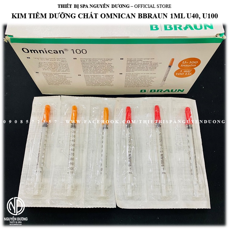 Kim Tiêm Dưỡng Chất, Kim Tiêm Tiểu Đường, Kim Tiêm Thẩm Mỹ OMNICAN BBRAUN 1ML U40, U100