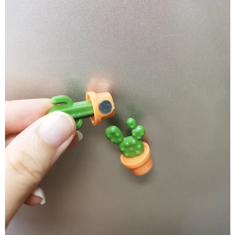 Set 6 Miếng Dán Hình Cây Xương Rồng 3D Dễ Thương Dùng Để Nhắc Nhở Các Món Ăn Trong Nhà Bếp Tiện Dụng