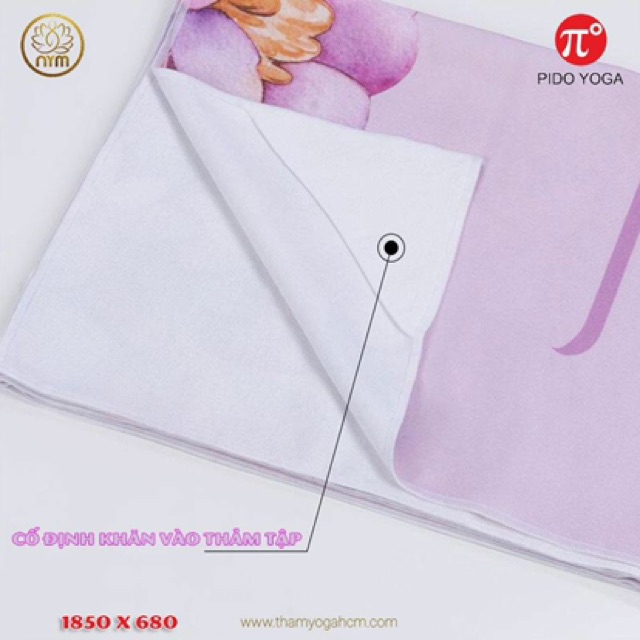 Khăn yoga PIDO(PAIDU)họa tiết 3D có góc cố định thảm ( Tặng Túi)