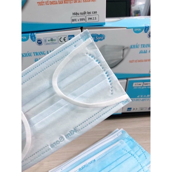 [Hộp 50c] Khẩu trang xuất Nhật cao cấp Kim Sora 4 lớp kháng khuẩn dày,không xù lông hàng loại 1